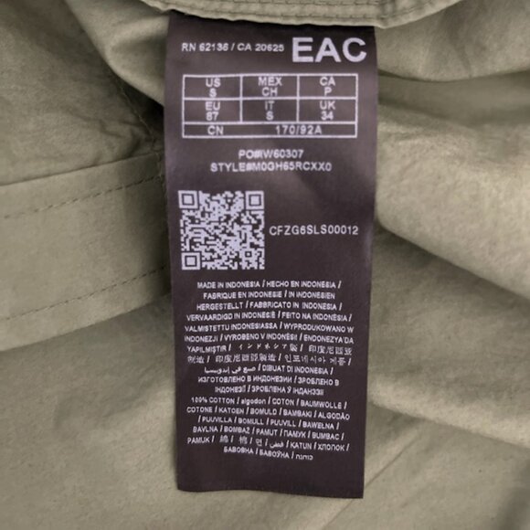 GUESS Men's Parker Poplin Utility Shirt Army Green Size Small Regular‎ NWT - Picture 7 of 7